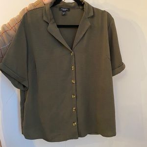 Olive green short sleeve blouse
